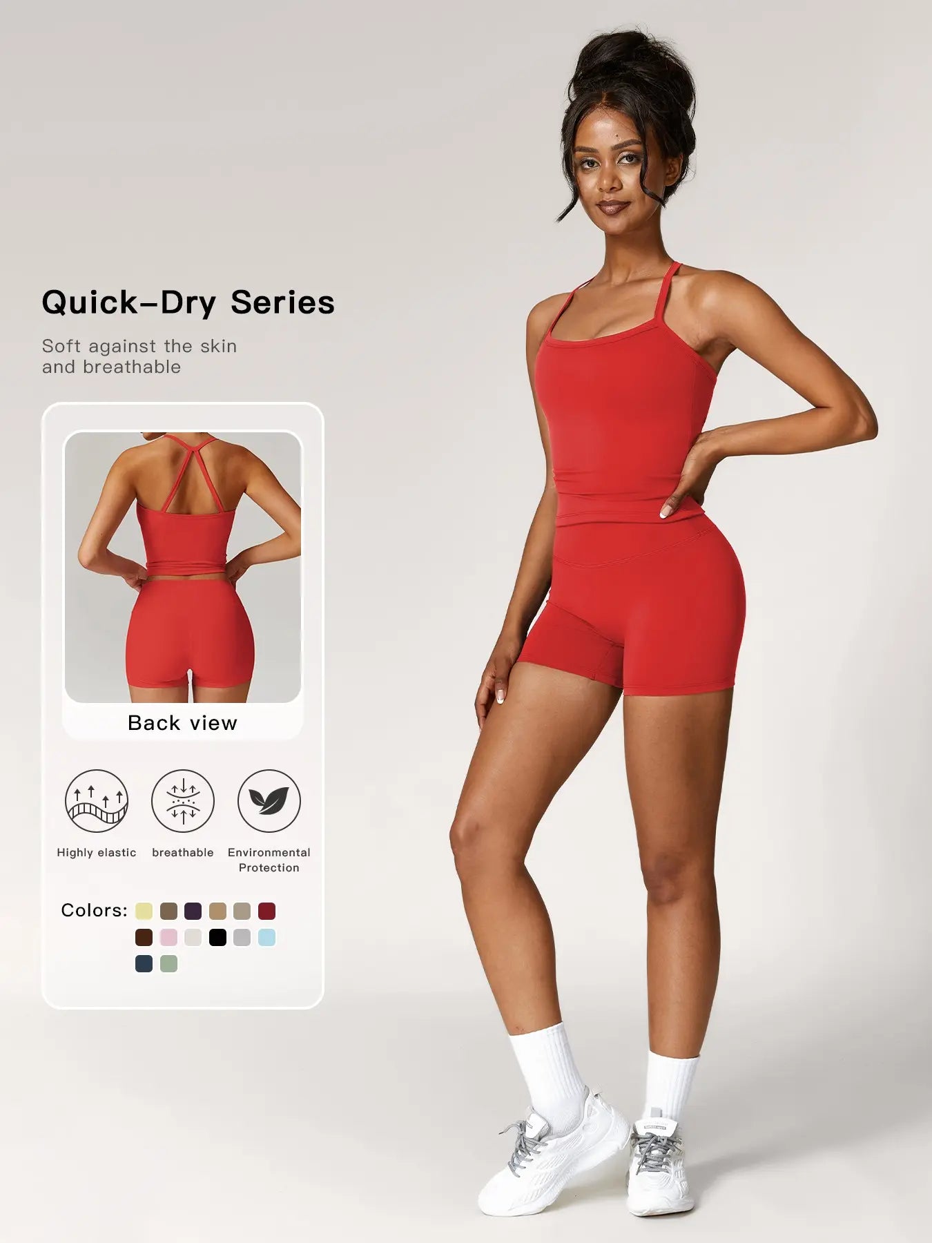 Women's Backless Cami Top & High Waist Shorts Tracksuit Set - image 2