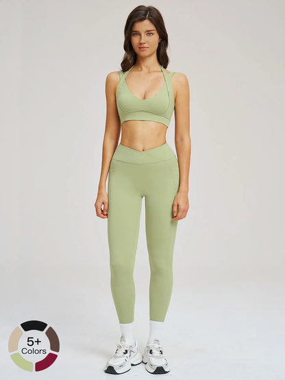 High-End Feel Yoga Set, Tight-Fitting Backless Sporty High Stretch Fashion Yoga Clothes