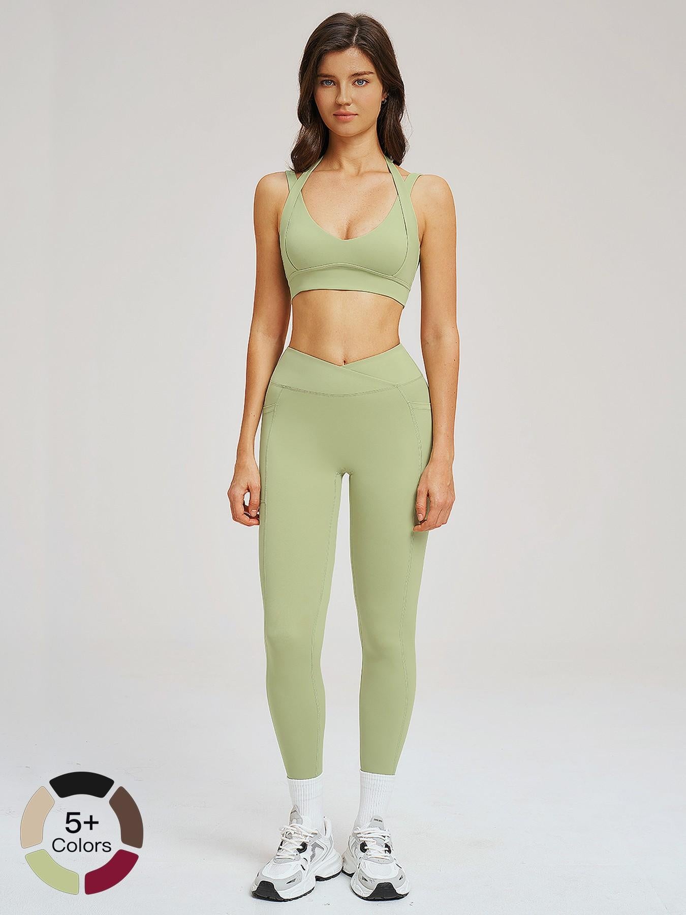 High-End Feel Yoga Set, Tight-Fitting Backless Sporty High Stretch Fashion Yoga Clothes - image 11
