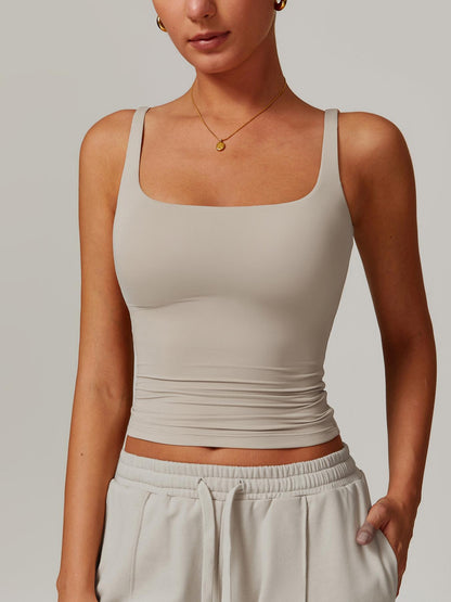 Women's Solid Color Sports Singlet with Built-In Bra Cups, High Stretch Comfortable Breathable Quick… - image 19