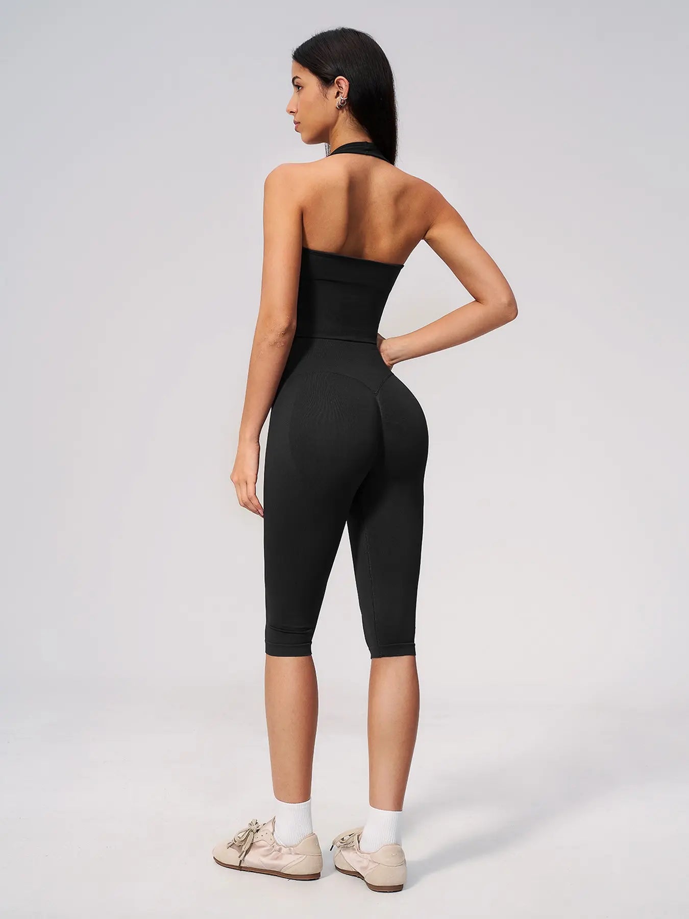 Yoga Set Seamless Ribbed Tight Shockproof High Elasticity Butt Lifter Tummy Control Running Training… - image 6