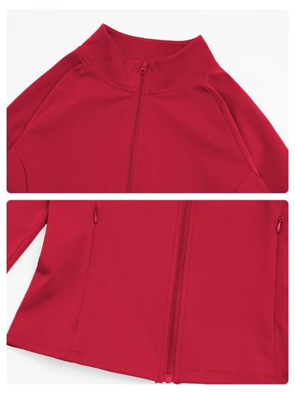 Women's Long Sleeve Essential Yoga Jacket with Zipper Pockets, Fleece Lined Tight Fit Outdoor Sports… - image 17