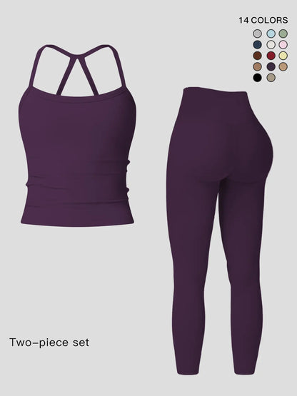 Women's Quick-Dry Yoga Vest Set, Activewear Workout Set - image 9