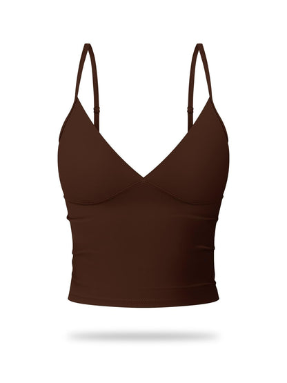 Women's Solid Color Sports Cami Top, Breathable Comfortable Sports Top - image 19