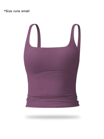 Women's Solid Color Sports Tank Top for Yoga & Gym