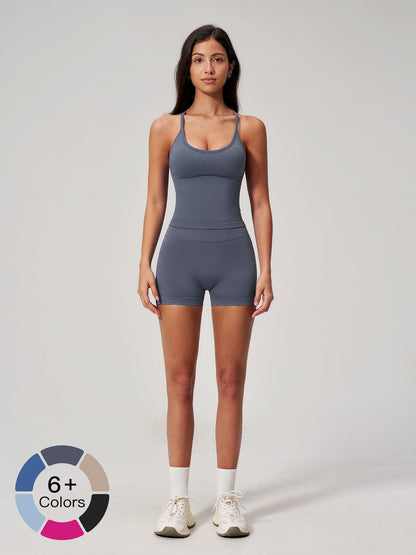 Summer New Yoga Set for Women, Slim Fit Backless Waist Trainer High-Waisted Quick-Dry Breathable Gym… - image 21