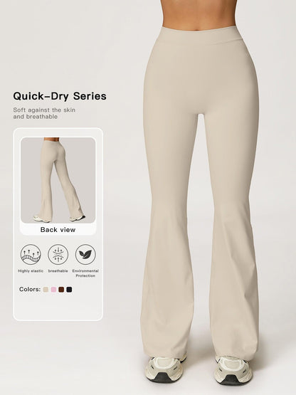 Women's High Waist Wide Leg Sporty Pants, Fitted Running Fitness Joggers - image 9