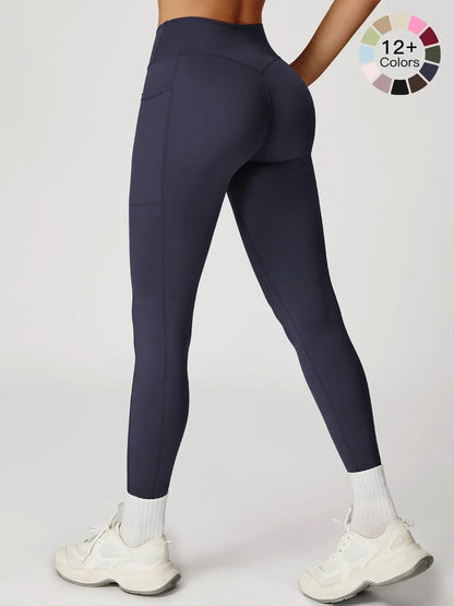 High Waist Yoga Pants for Women, Cross-Waist Fitness Yoga Leggings