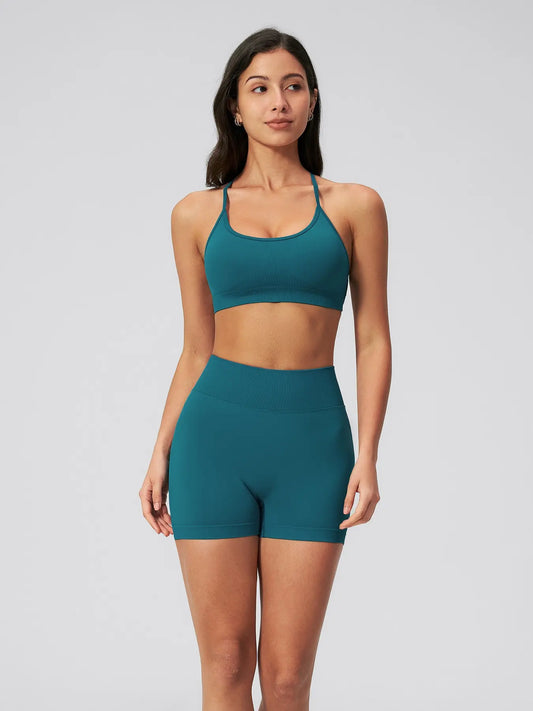 Women's Seamless Backless Yoga Set, Quick-Dry Running Workout Clothes - image 4