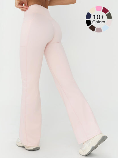 High Waist Naked Feeling Flare Pants Women, Cross Waist Wide Leg Micro Flared Outdoor Casual Sports Pants - image 11