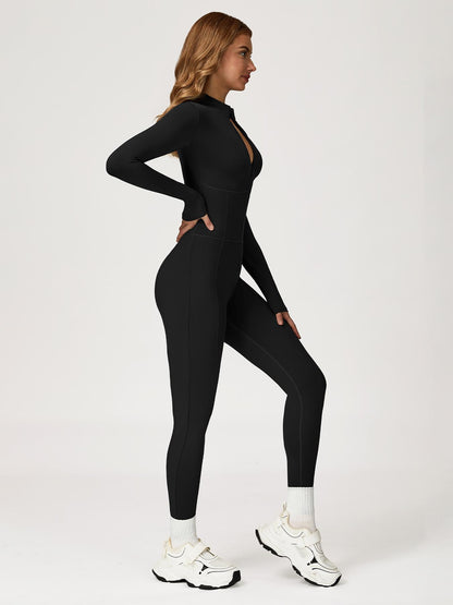 Women's One-Piece Jumpsuit with Stand Collar Zipper Design, Warm Long Sleeve Outdoor Casual Sports… - image 14