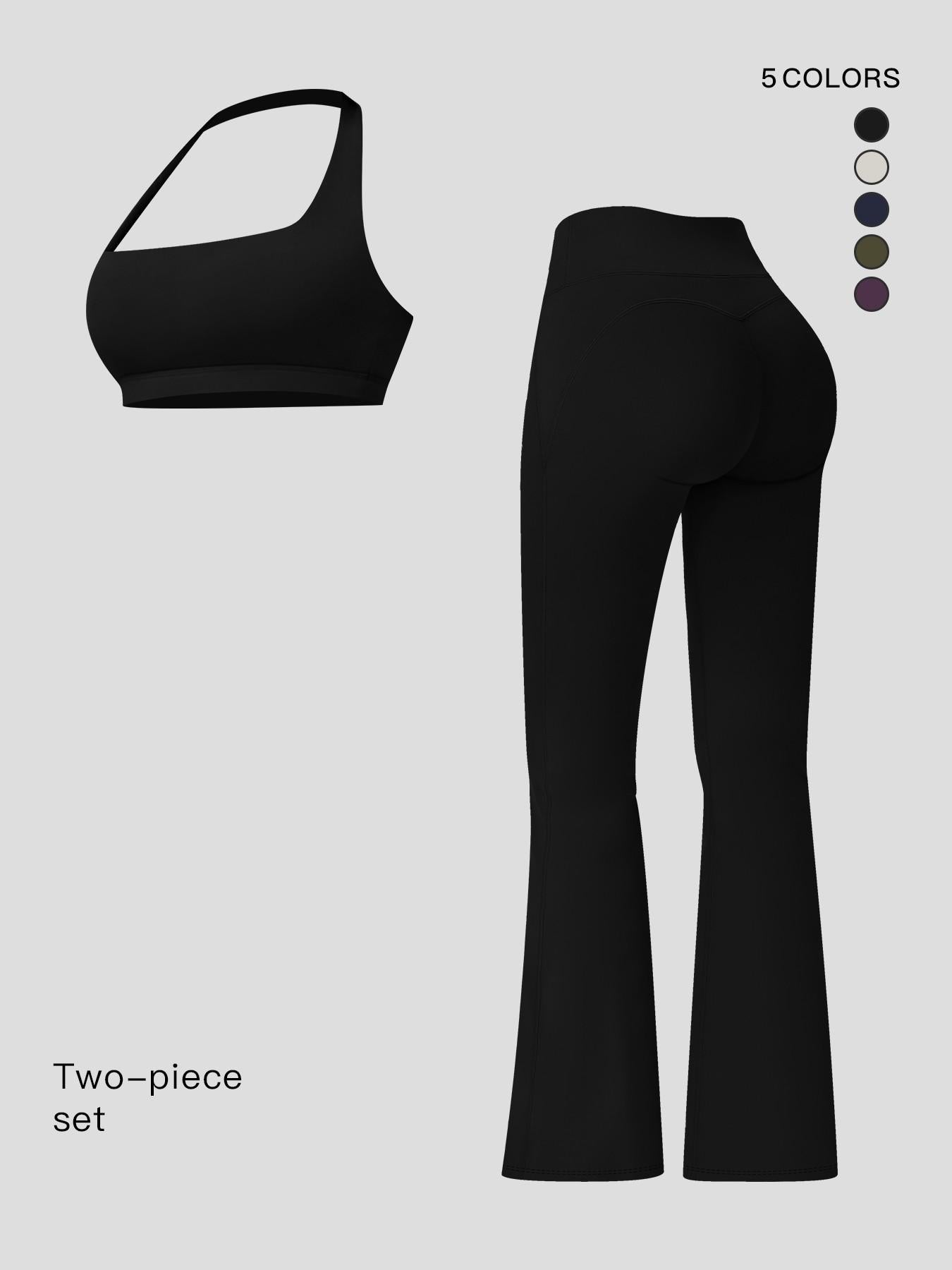 Cloud Sensory Backless Yoga Set, Halter Neck Tight Fit Quick-Dry Fitness Clothes - image 20