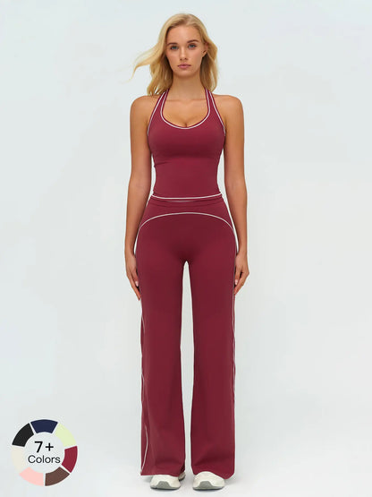 Women's Yoga Set with Dual Shoulder Straps, High-End Feel Sportswear