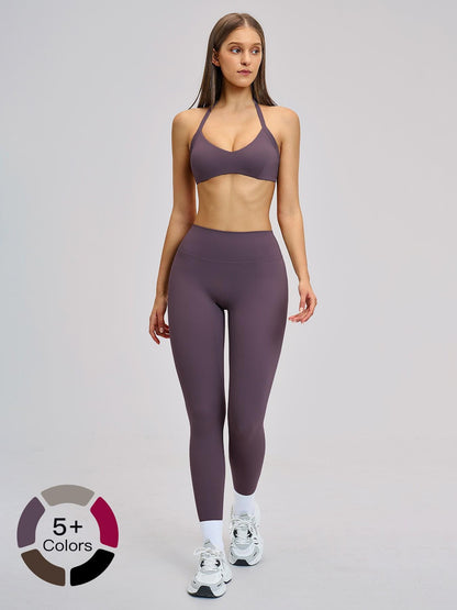 Cross-Border Fleece Yoga Set, Hollow Back Halter Top - image 20