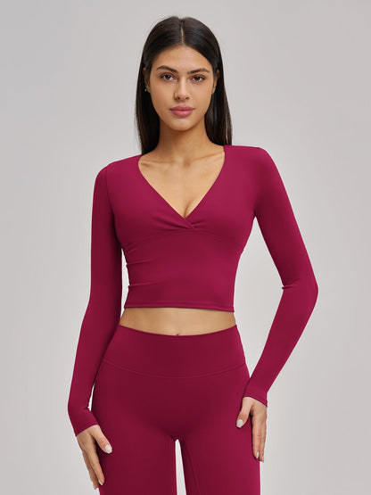Women's Long Sleeve Yoga Top, European & American Style Spring Summer Pilates Workout Shirt - image 10