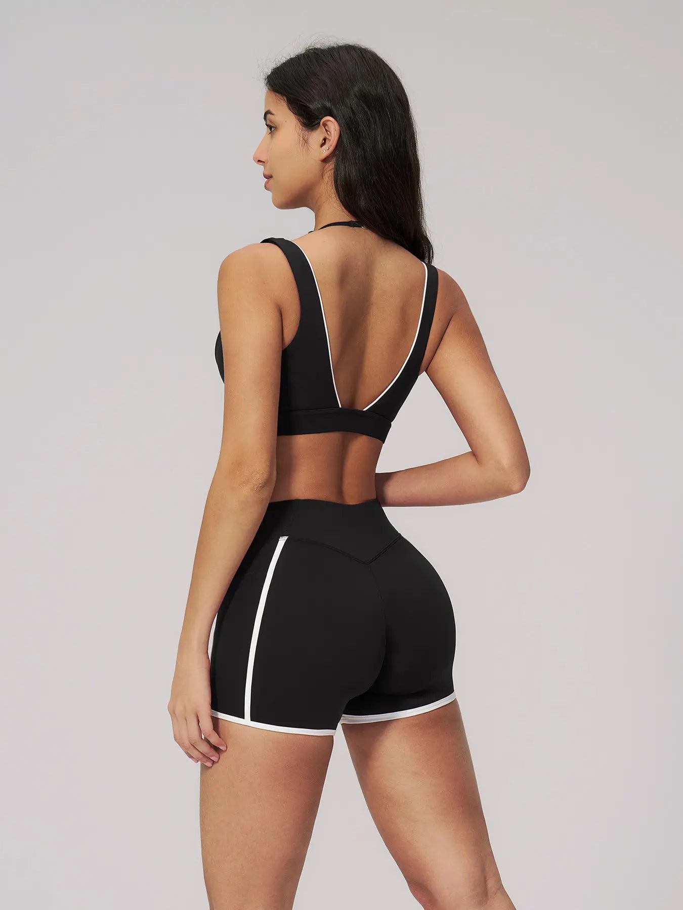 Women's Bare-Look Colorblock Yoga Set, Slimming Fitness Workout Clothes - image 5