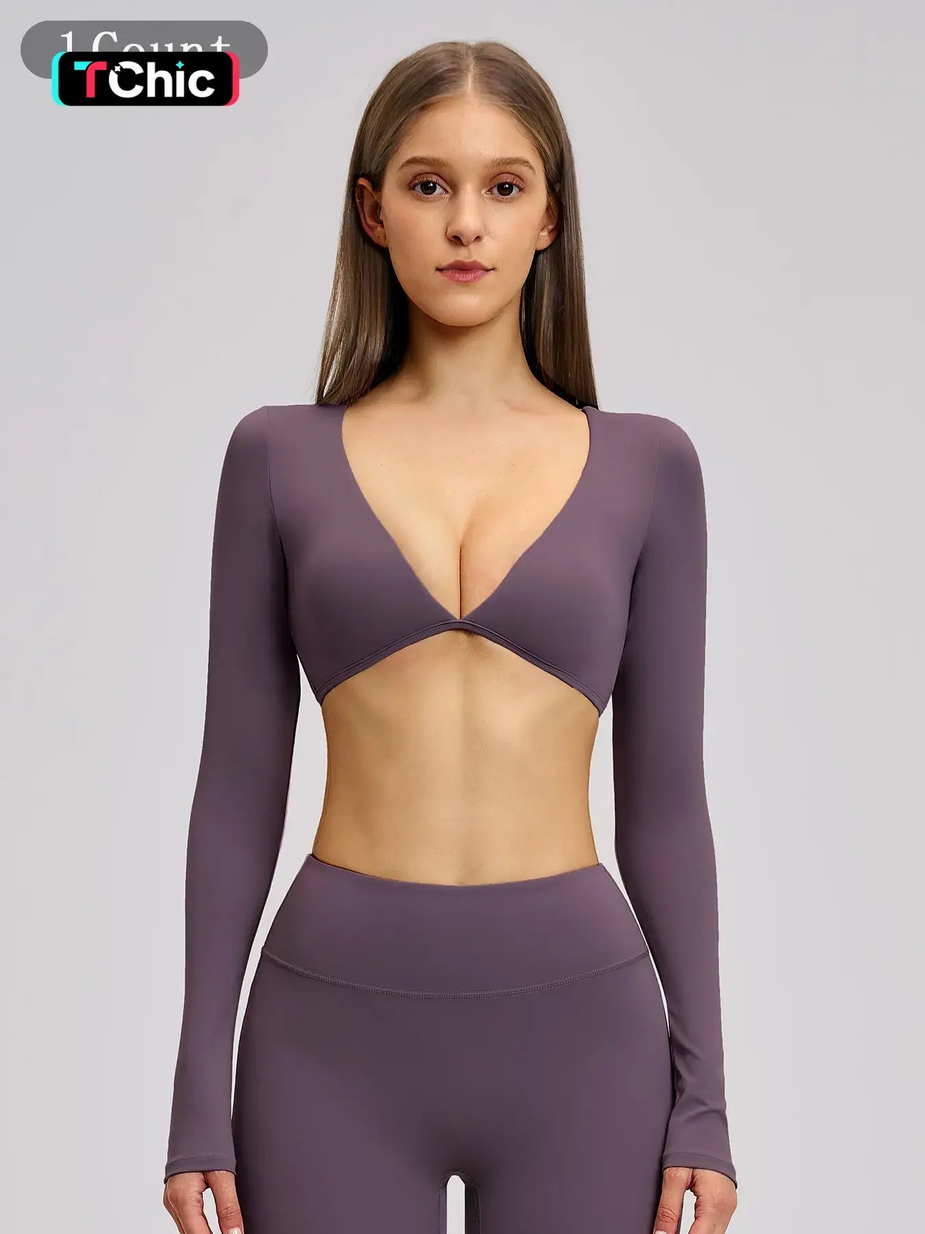 Women's Long Sleeve V Neck Yoga Top, Fashionable Short Activewear Workout Sports Shirt for Outdoor…