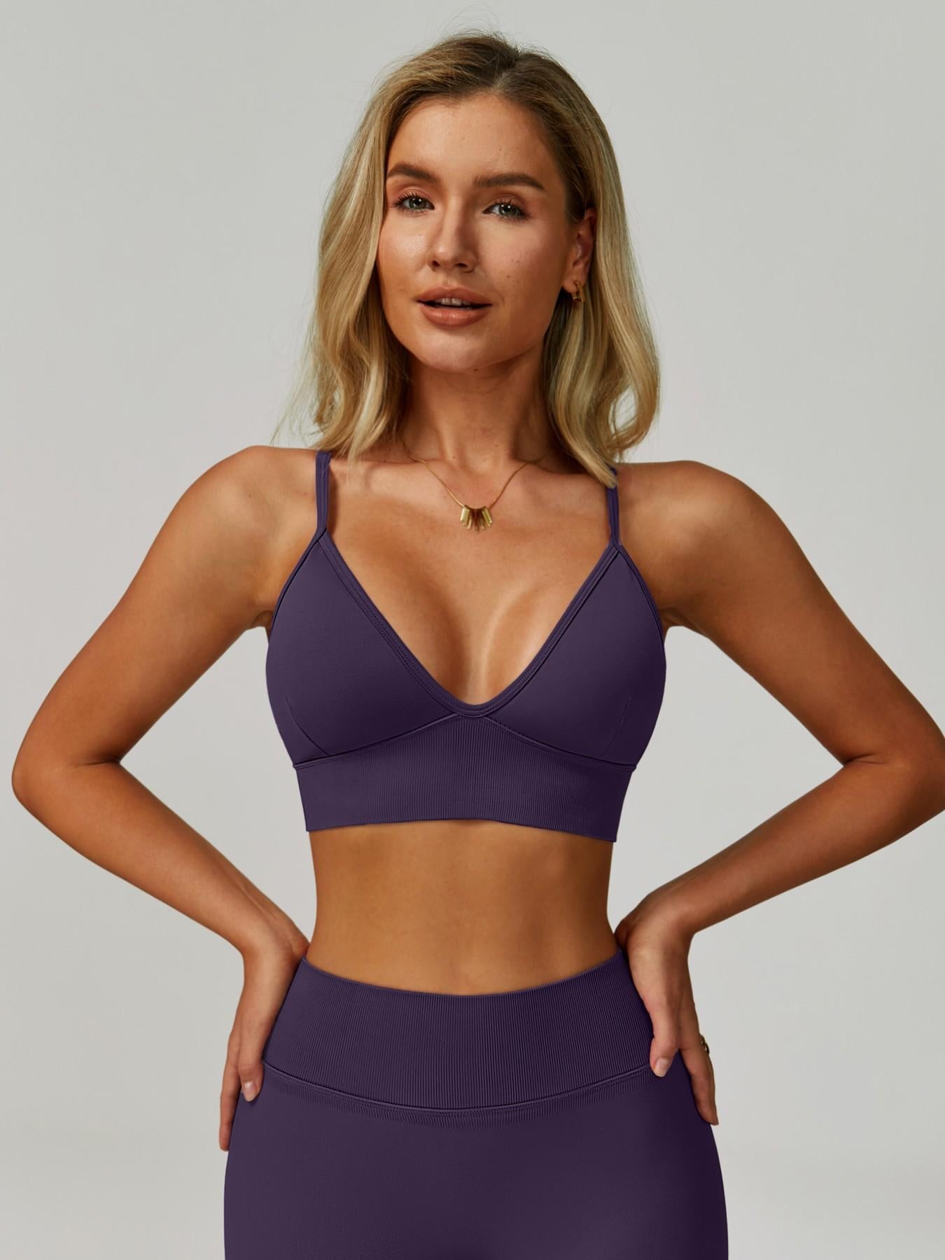 Seamless Yoga Bra with Shoulder Straps, Quick-Dry Sports Top - image 15