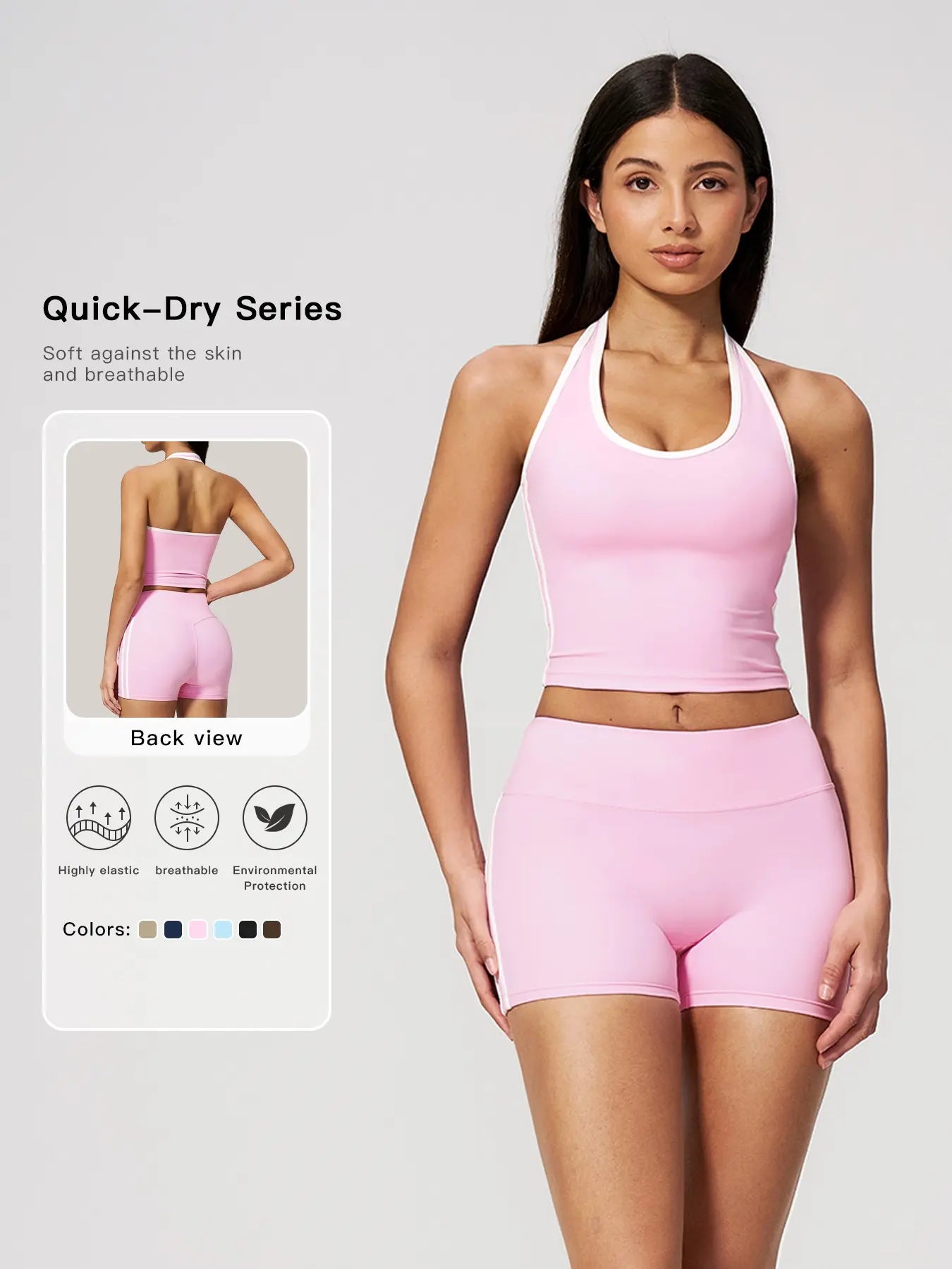 Bare Feel Yoga Set, Colorblock Pilates Training Wear