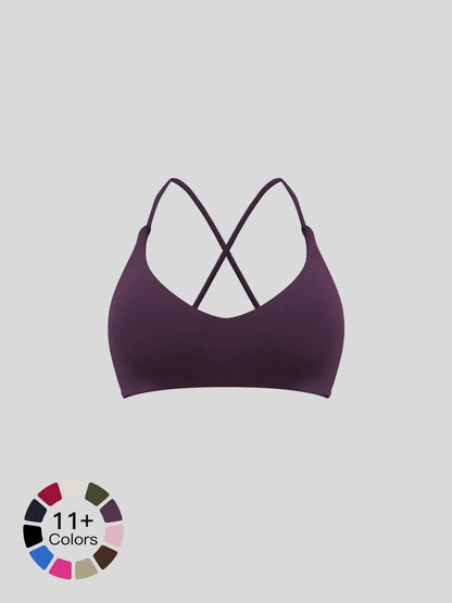 Cloud-Soft Yoga Bra, Quick-Dry Cross-Back Sports Bra