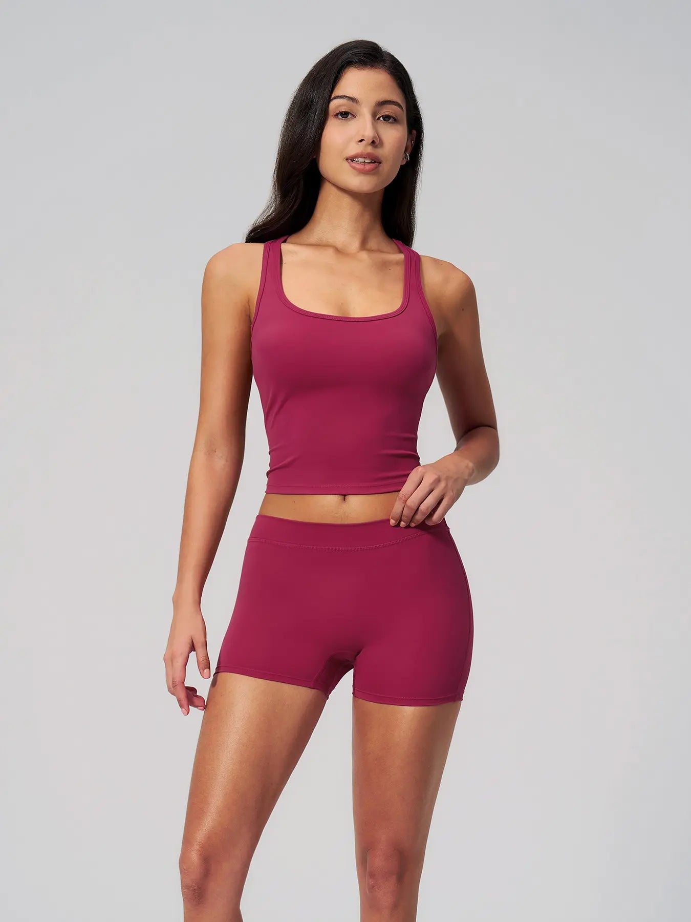 Women's Yoga Set, Fleece Square Neck Backless Outerwear - image 6