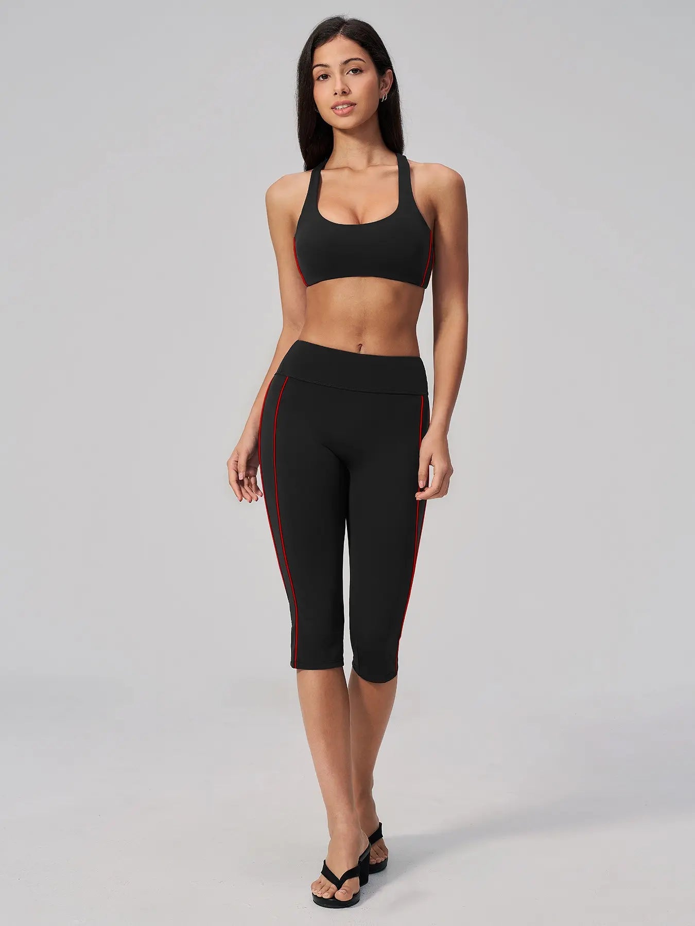 Women's Yoga Set, Fleece Quick-Dry Sports High-Waist Waist-Tucking Yoga Pants - image 7