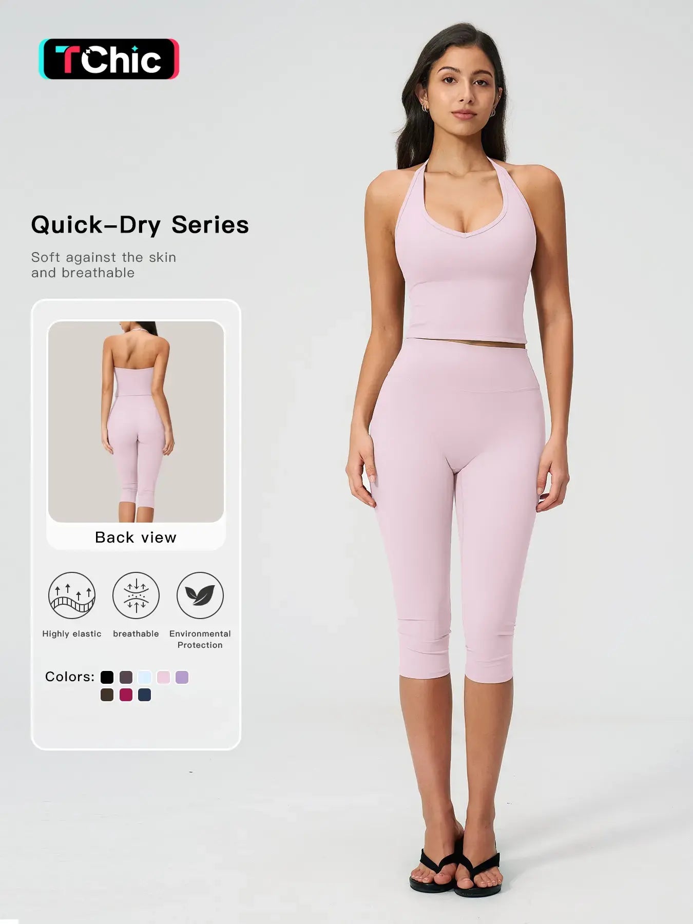 Women's Casual Commuter Tank Top Sports Set, Slim Fit Yoga