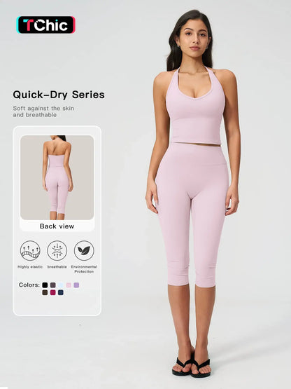 Women's Casual Commuter Tank Top Sports Set, Slim Fit Yoga