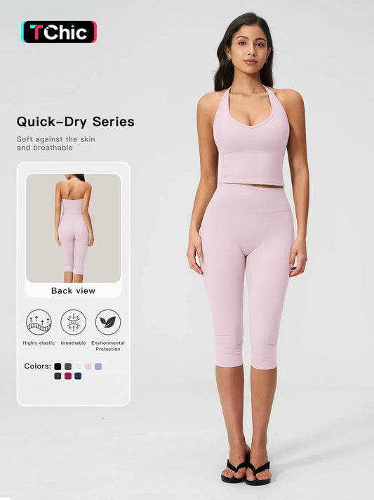 Women's Casual Commuter Tank Top Sports Set, Slim Fit Yoga