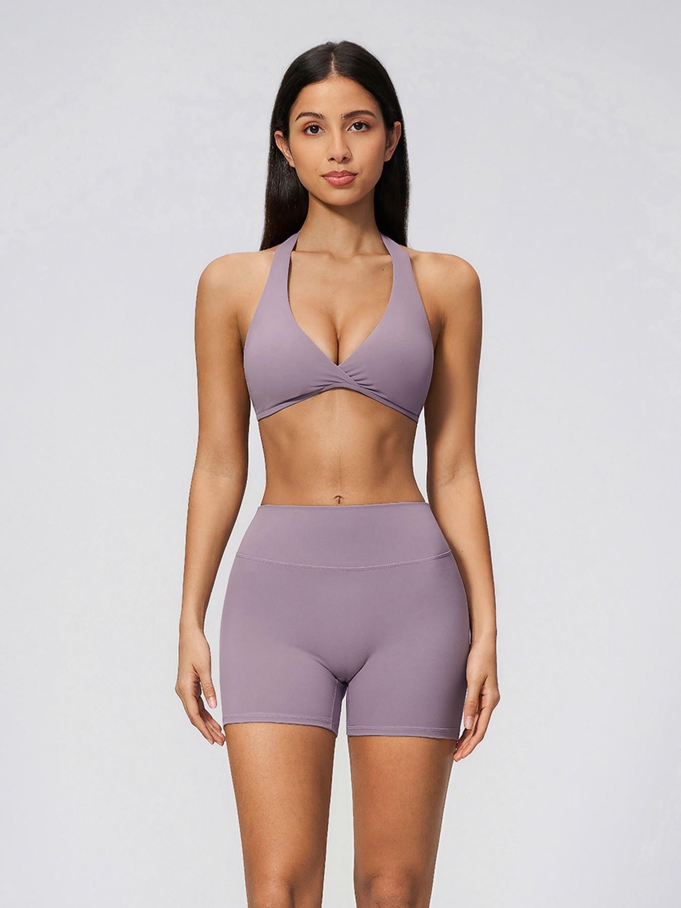 Summer New Athletic Yoga Set Deep V Lift Butt Slimming Running Sports Three-Quarter Pants, Women's Yoga - image 16