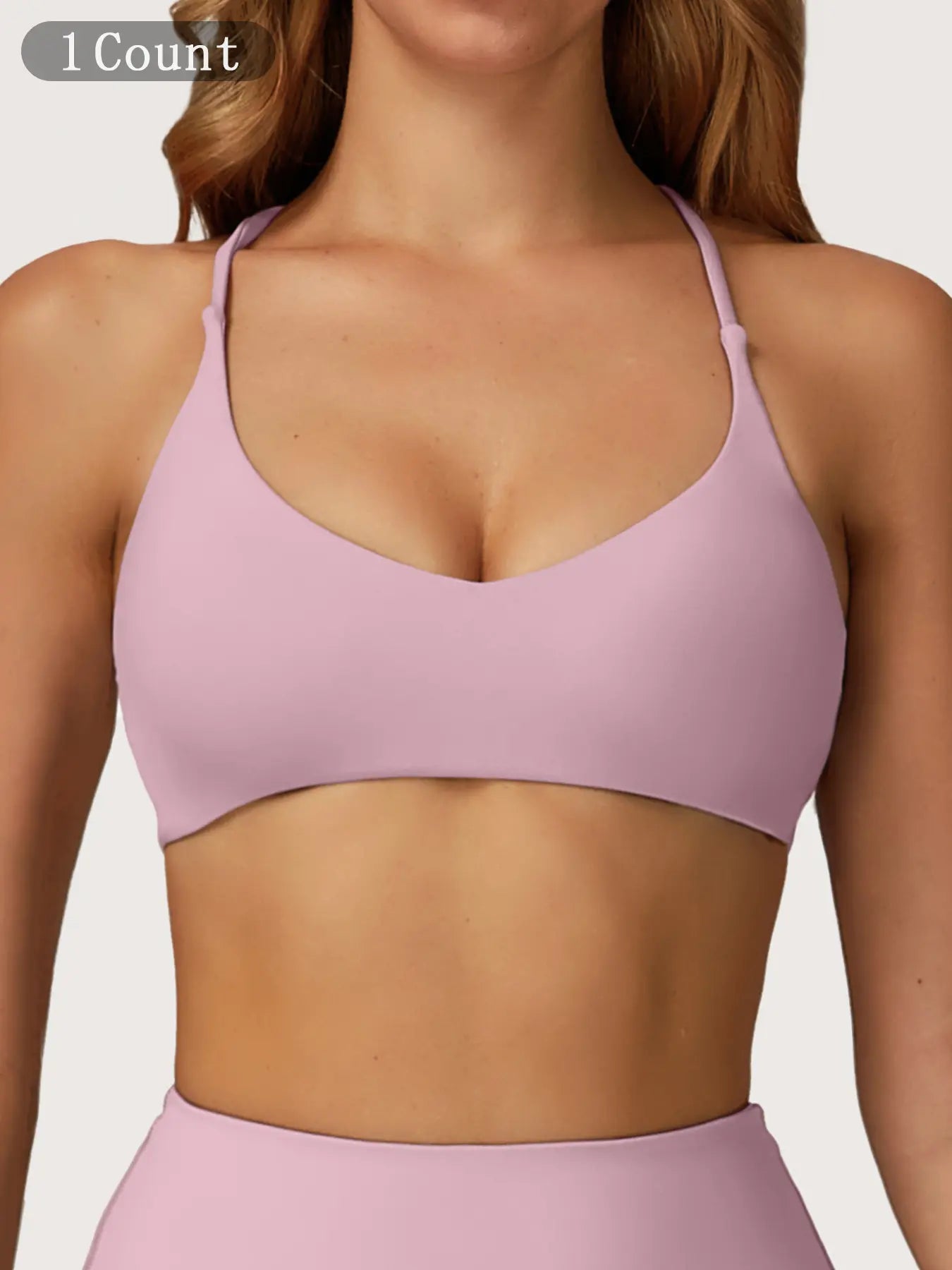 Fast-Drying Yoga Sports Bra with Cross Back Design, High-Intensity Workout Wear for Running and Fitness - image 6