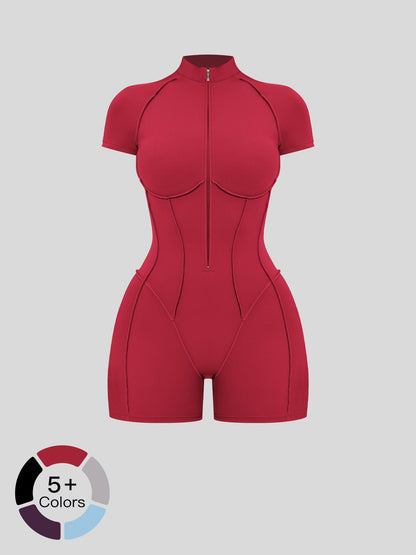 European and American Cross-Border Fitness One-Piece, Stand Collar Zipper - image 18