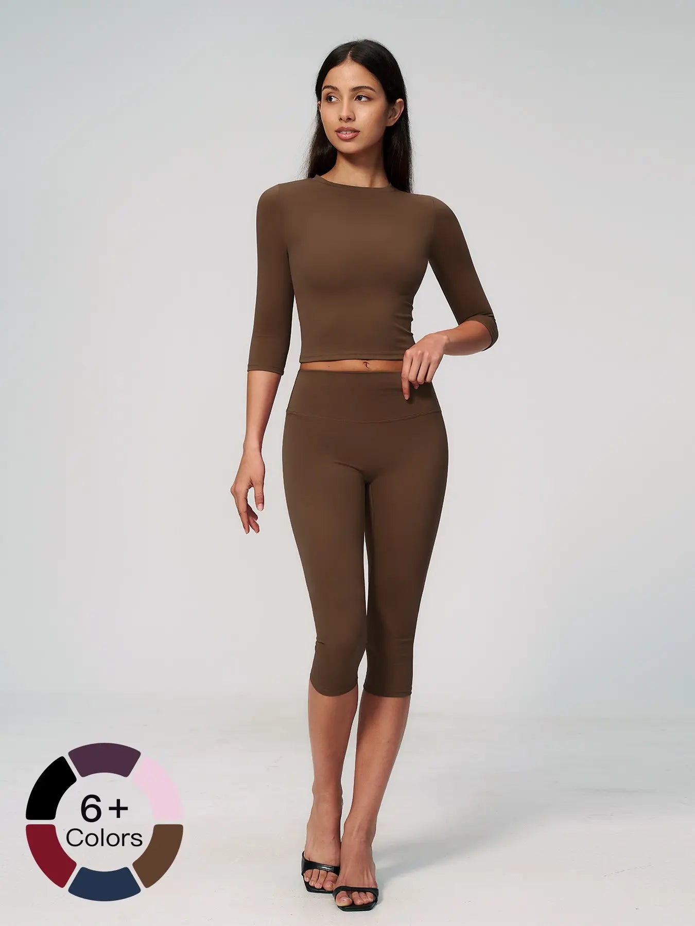 Women's New Fleece Sports Two-Piece Set, High-Waist Slim-Fit for Pilates - image 3