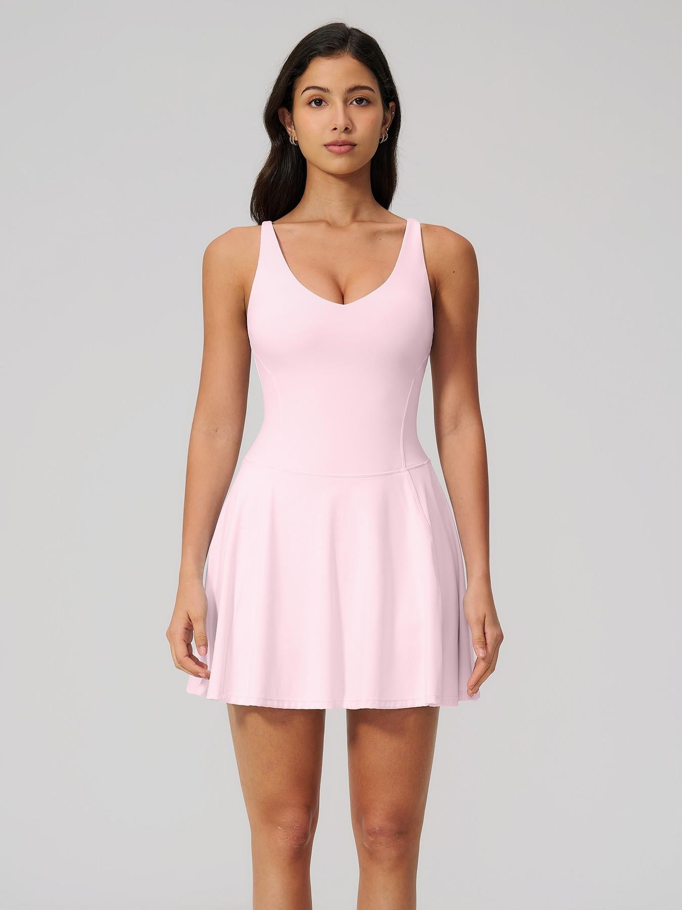 Yoga Sports Tennis Athletic Dress with Side Pockets, Anti-Exposure Quick-Dry Breathable Running… - image 14