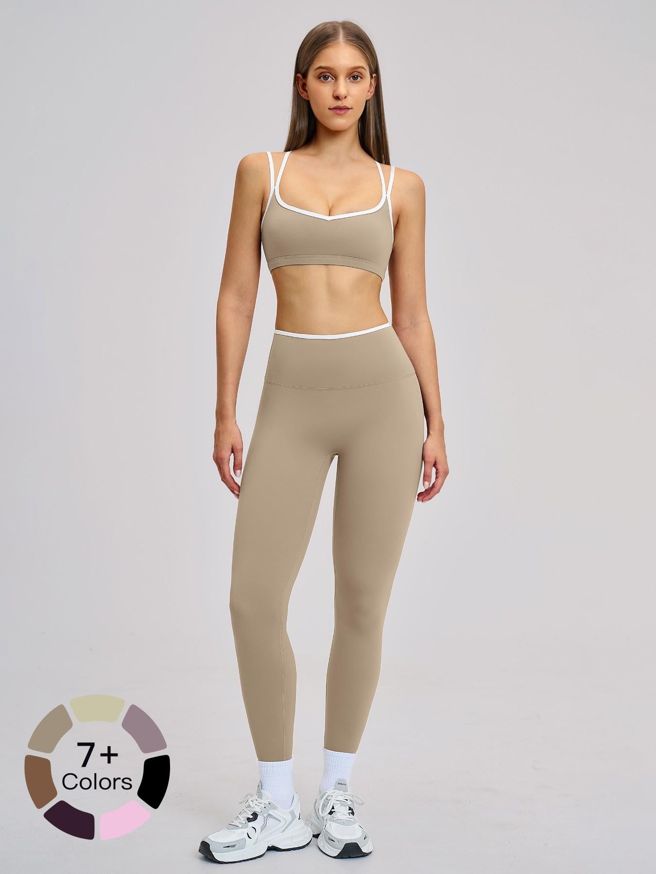 Women's Sporty Yoga Set, Solid Sports Sets - image 23