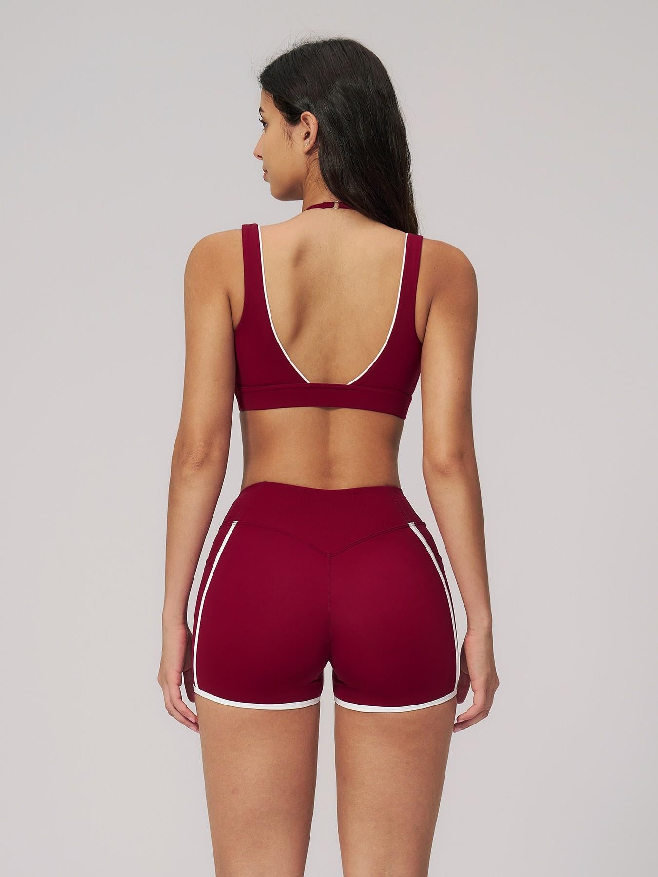 Women's Bare-Look Colorblock Yoga Set, Slimming Fitness Workout Clothes - image 12