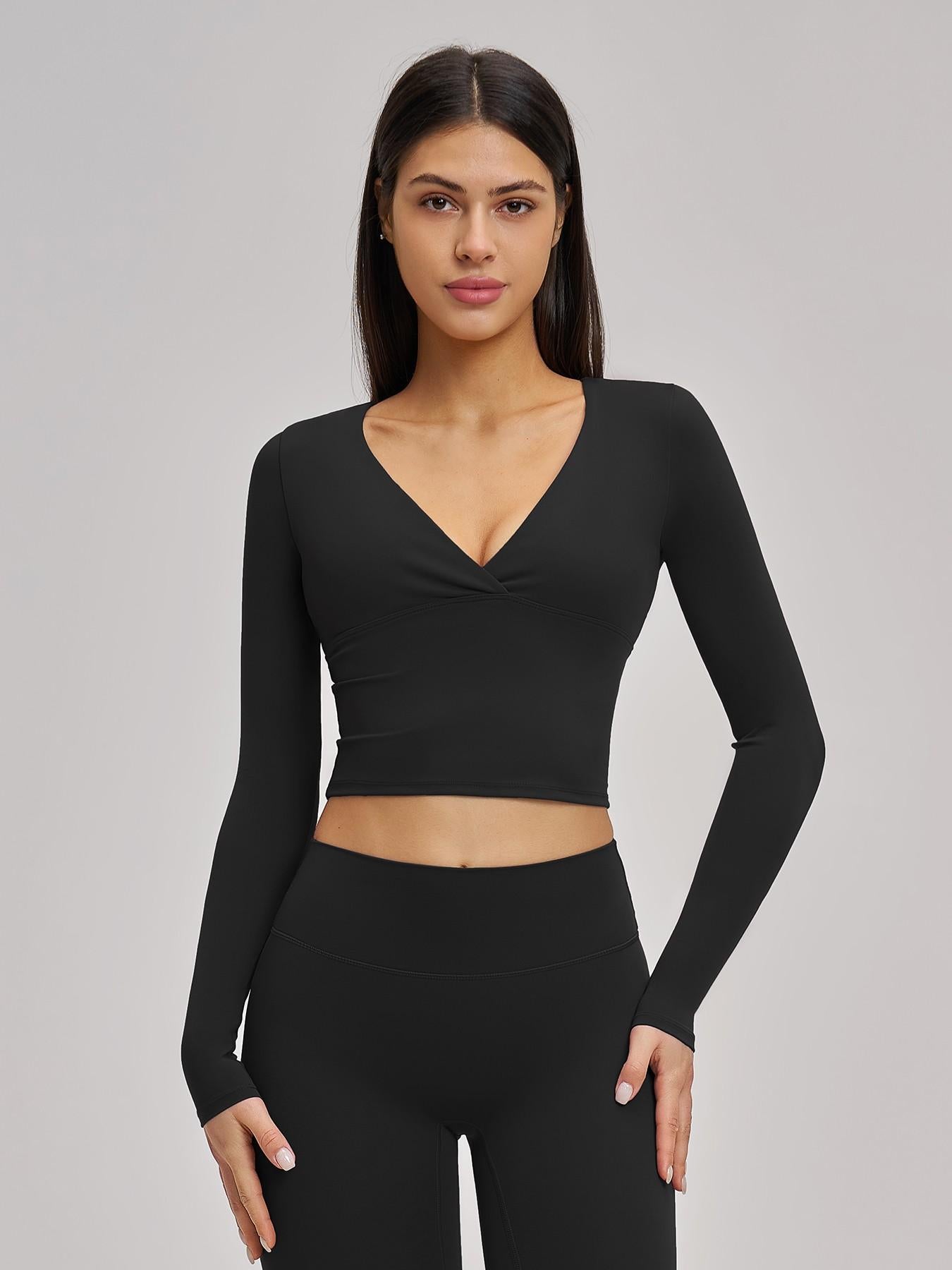 Women's Long Sleeve Yoga Top, European & American Style Spring Summer Pilates Workout Shirt - image 13