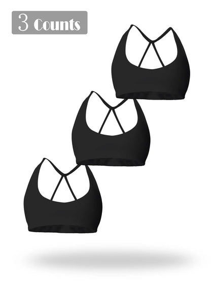 Women's Solid Wireless Sports Bra, Breathable Comfortable Sports Bra