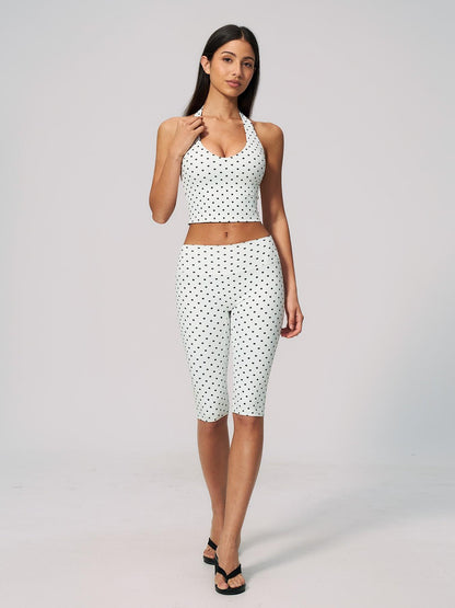 Dot Pattern Yoga Set for Women, Polyester Ammonia Print Deep V High Elastic Fitness Sports Set - image 14
