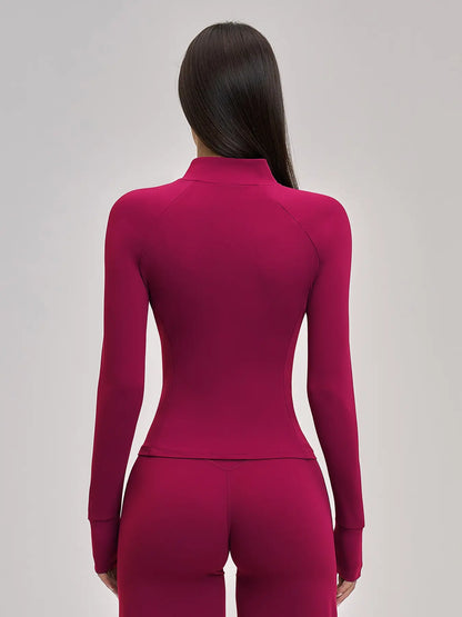 Women's Long Sleeve Yoga Essential Jacket with Zipper Pockets, Fleece Lined Tight Fit Outdoor Sports… - image 6