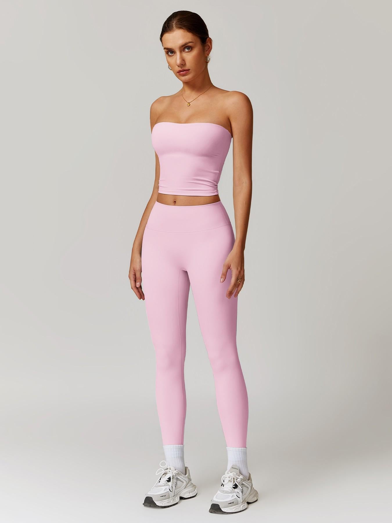 Autumn Winter Fleece Back Yoga Set, High Waist Tight Fit Long Sleeve Workout Clothes - image 14