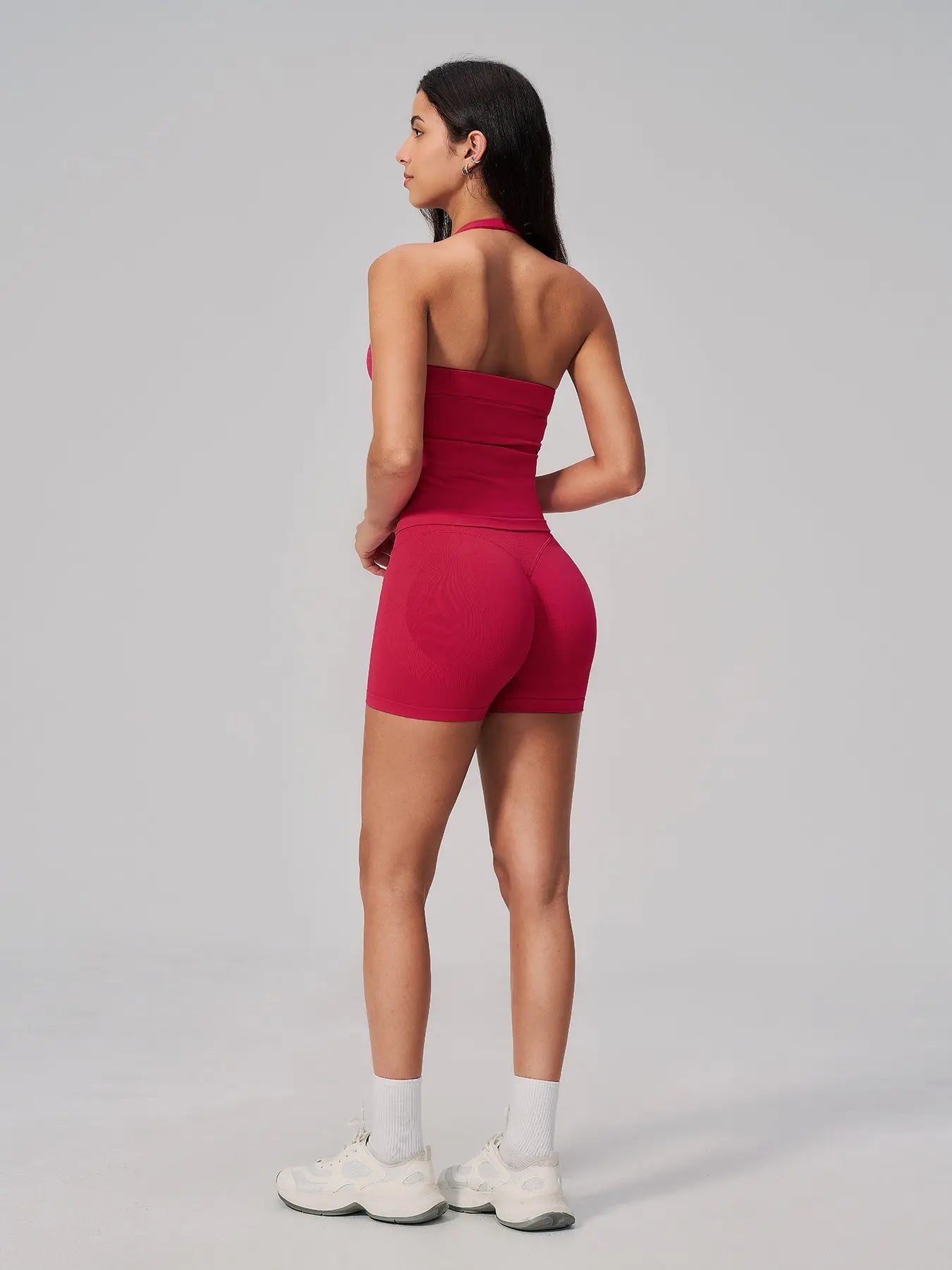 Women's Yoga Set, Halter V-Neck Slimming Lifted Butt Tummy Control - image 7