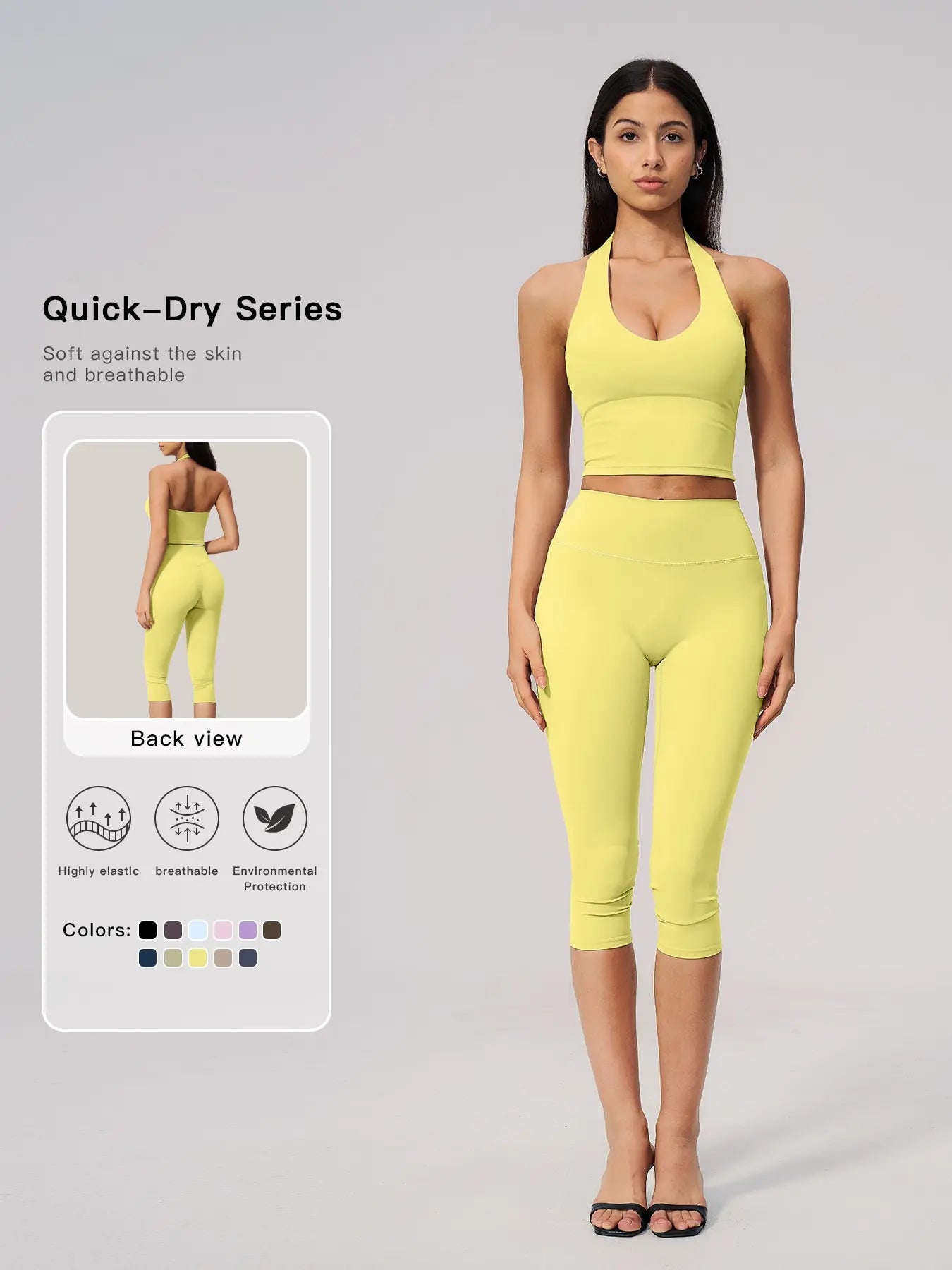 Women's Yoga Set with Quick-Dry High-Waist Butt-Lifting Waist Trainer, Breathable Fitness Outfit
