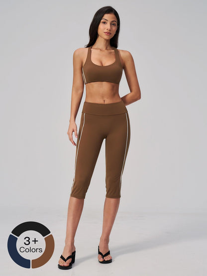 Women's Yoga Set, Fleece Quick-Dry Sports High-Waist Waist-Tucking Yoga Pants - image 20