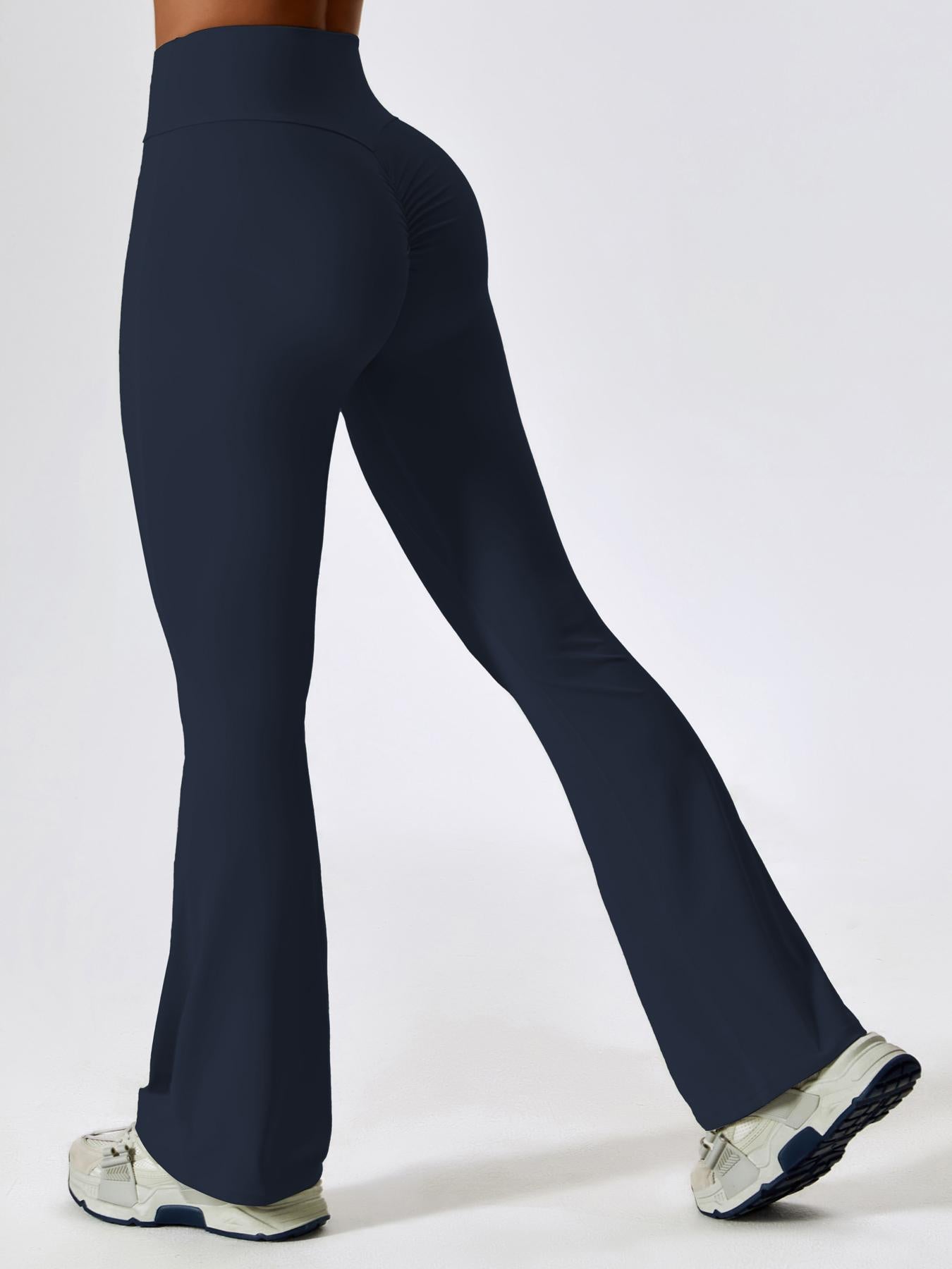 Women's Solid High-Waisted Flared-Leg Tummy Control Sports Leggings, Yoga Athletic Bottoms - image 29