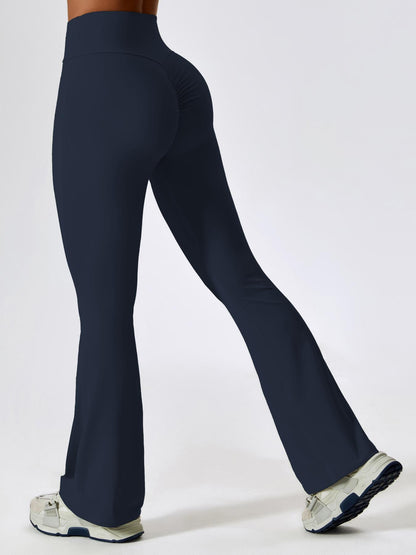 Women's Solid High-Waisted Flared-Leg Tummy Control Sports Leggings, Yoga Athletic Bottoms - image 29