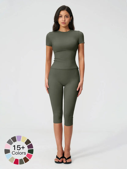 Breathable Tight Yoga Set, High Waist Quick-Dry Fitness Wear