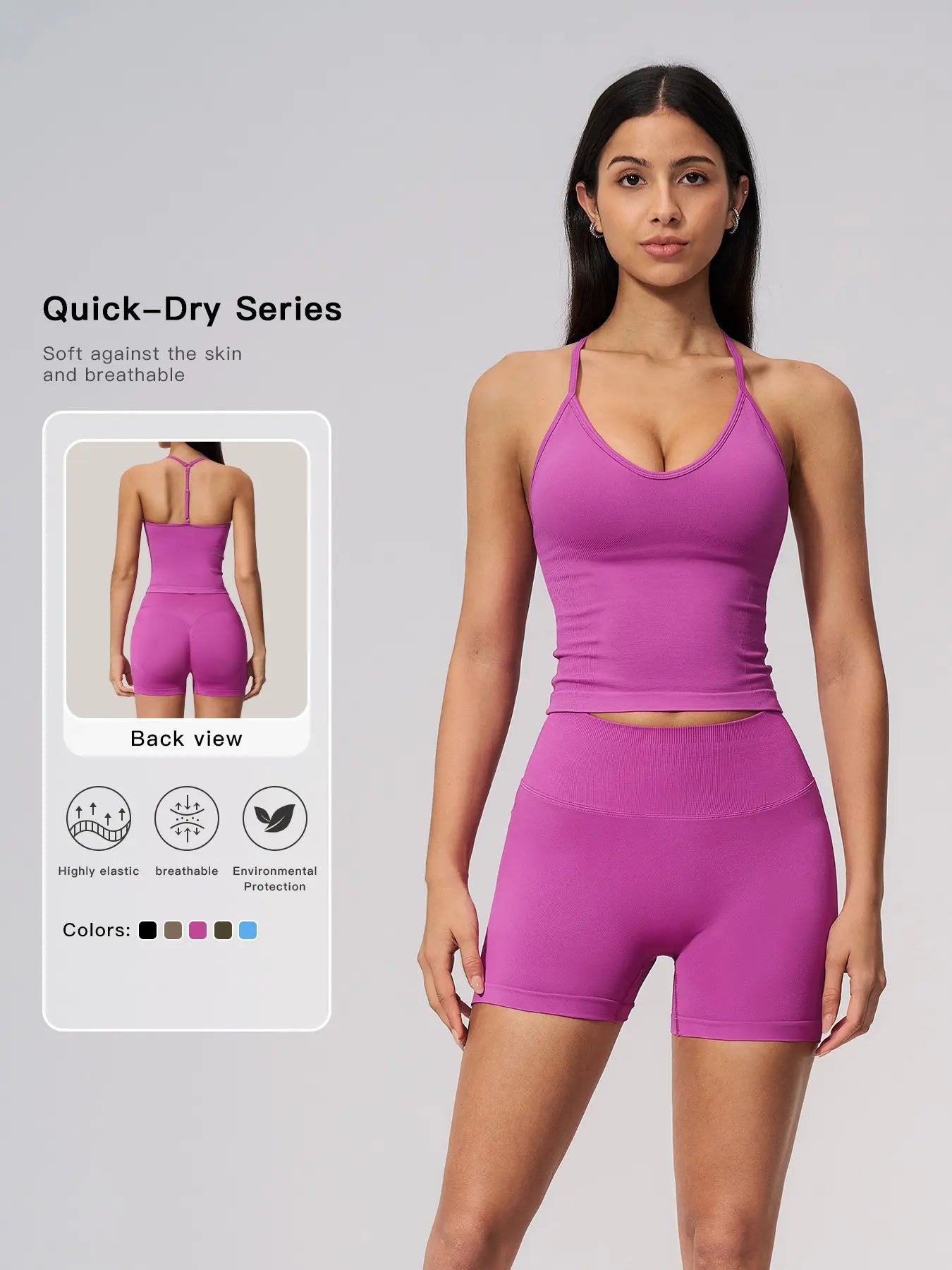 Seamless Knitted Sports Set, Cross Back Waist Trainer High-Waist Fitness Running Yoga for Women - image 3