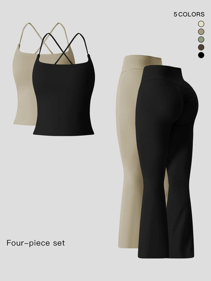 Women's Sportswear Two-Piece Set High-Strength Support Yoga Quick-Dry Form Fitting Activewear…