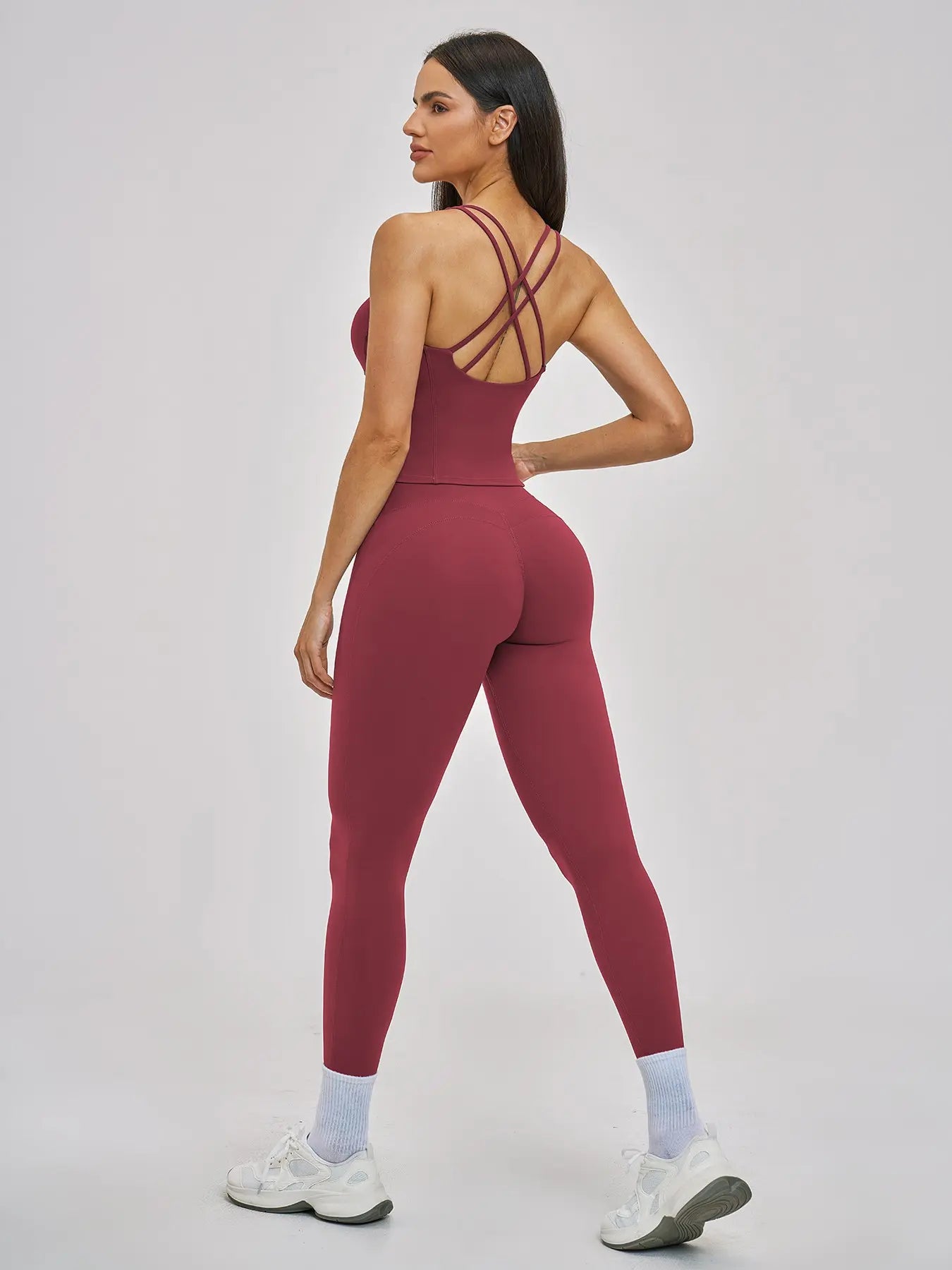 Spring Summer Fleece Sports Set, Cross Back High-End Fitness - image 9